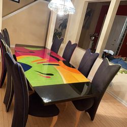 Dining Room Set (table, credenza & 8 chairs)