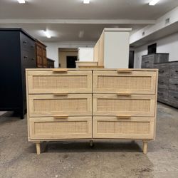Rattan 6 Drawer Dresser