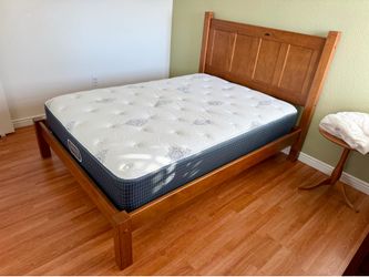 Shaker-style Full Bed Frame with Mattress
