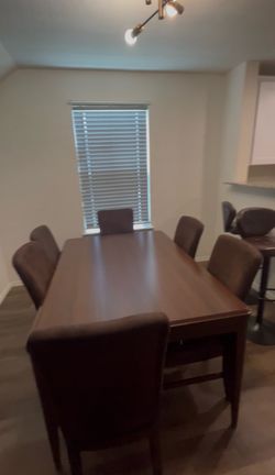 Brown dining table