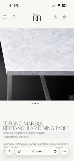 RH Italian Carrara marble dining table