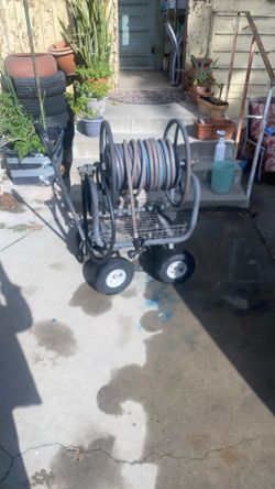 Cart With Hose Reel And Adjustable Hose Nozzle 400ft Hose