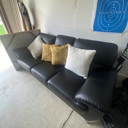  Black Leather Sofa