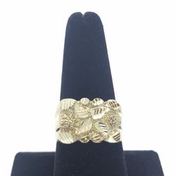 Nugget Ring Gold 10K Solid New 