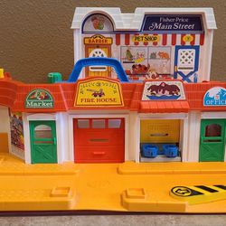 Vintage Little People, 1986 Fisher-Price, Main Street Toy Playset