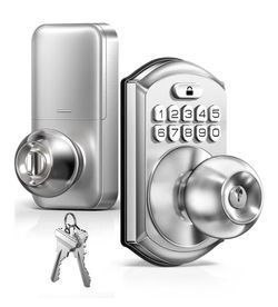 TEEHO TE003 Keyless Entry Keypad Door Lock with Handle, Electronic Digital Smart Locks for Front Door, Smart Door c