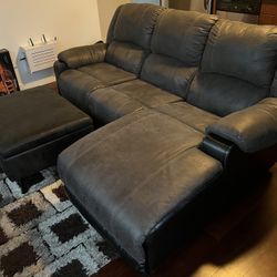 Ashley Furniture Recliner Couch Sofa And Ottoman 