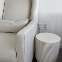 Textured Ceramic (13”) Indoor/Outdoor Side Table, White (Set of 2)