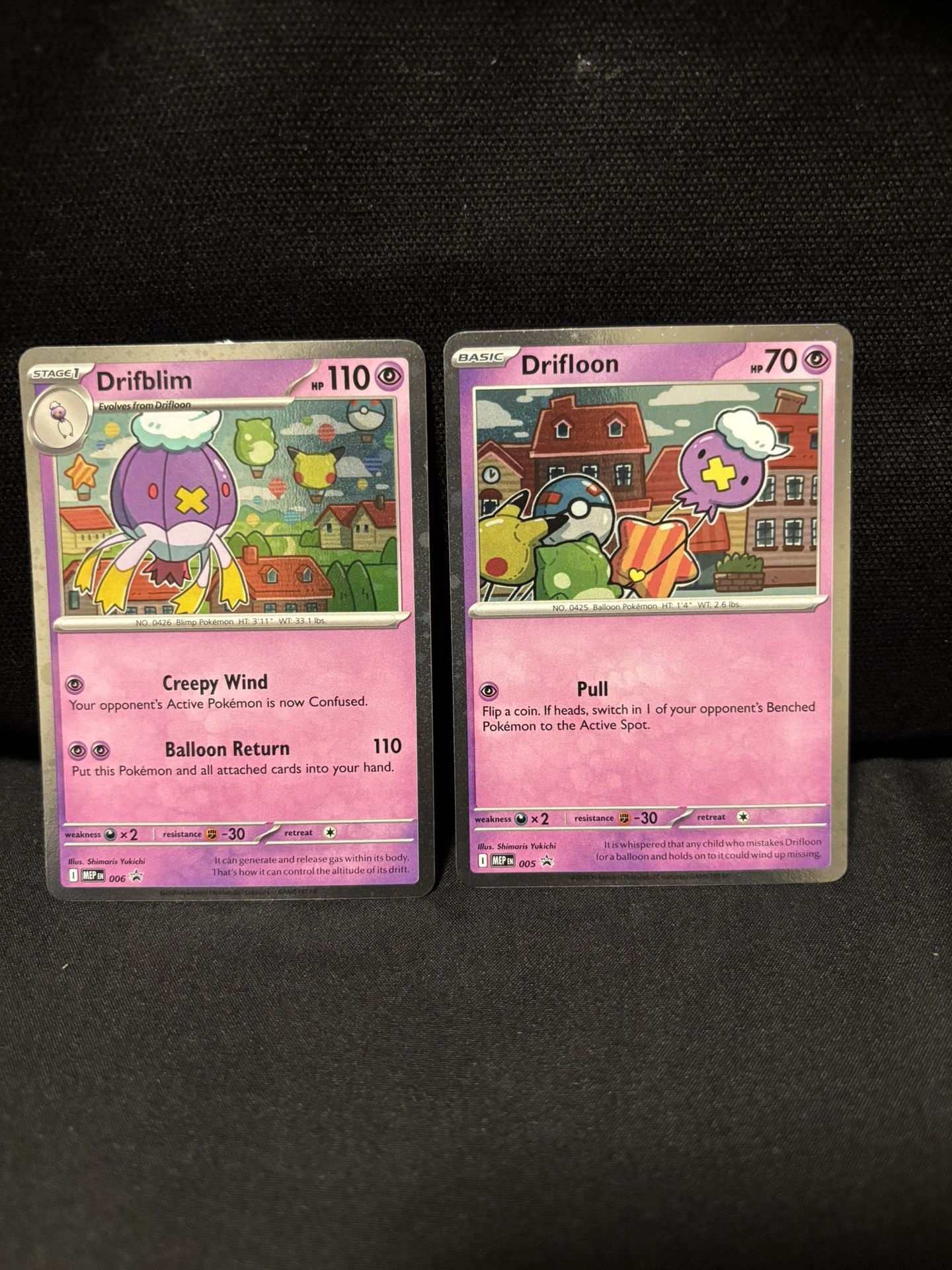 Drifloon 005 Me: Mega Evolution Promo Holo Plus Drifblim 006 Promo Holo Set Rare