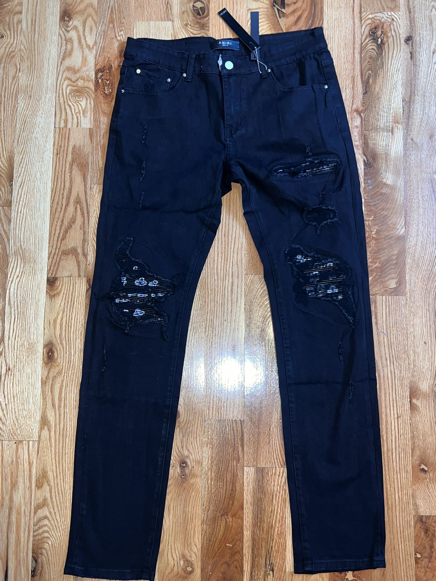 Amiri Jeans Bandana Men’s Size 34 Black Brand New
