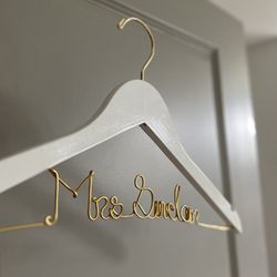 Custom Wedding Dress Hanger - “Mrs.Sinclair”