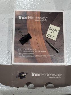 Trex Hideaway Hidden Fasteners 60pcs + Bit
