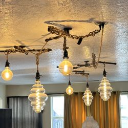 Beautiful Piping Light Display For Dining Area That Is Beach Themed 