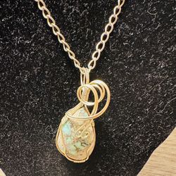 NEW 925 REAL SILVER NECKLACE BEATIFUL WITH TURQUOISE CHARM STONE SOLID PERFECT CONDITION 