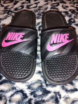 Nike Benassi Slide Sandals Black Pink