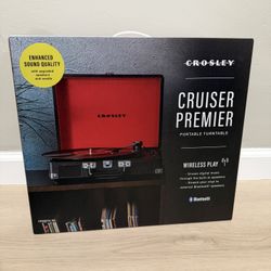 Brand New Crosley Cruiser Premier Portable Bluetooth Record Player / Turntable