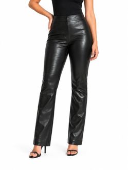 New Old Navy Womenās Black Faux Leather Straight-Leg Pants, 6 (Small)