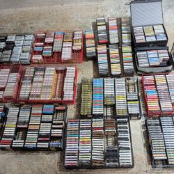 HUGE Lot 1,000+ Cassette Tapes, Wall Mount Racks and Sweet Cases