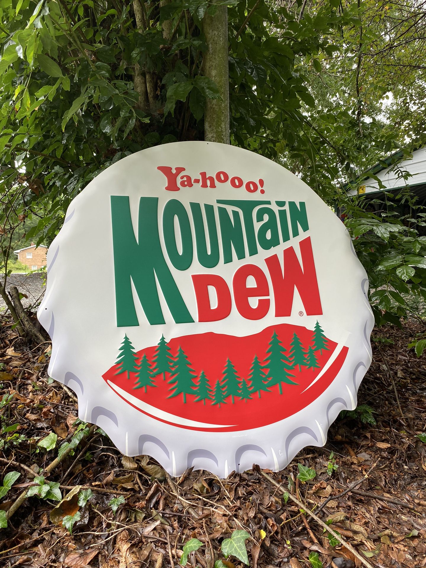 New huge 36” Mountain Dew bottle cap sign Driveway pick up in Kernersville off of union cross road near Glenn highschool