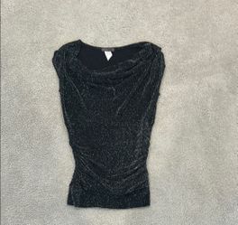 Elegant Black Glitter Joyce Leslie Top