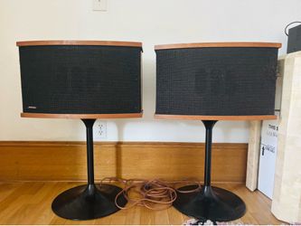 Vintage Mid Century Bose Standing Tulip Walnut Speakers