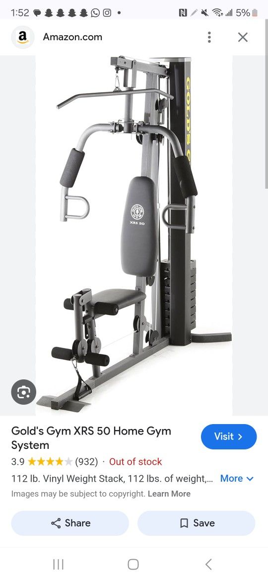 Weider Xrs 50 Gold's Gym Weight Stack Exercise Machine Weider