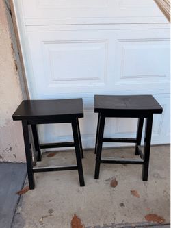 Black 2pc Barstools with foot protetction