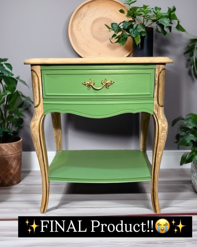 Modern Vintage Dixie End Table – Hand-Restored in Valspar Green Goddess