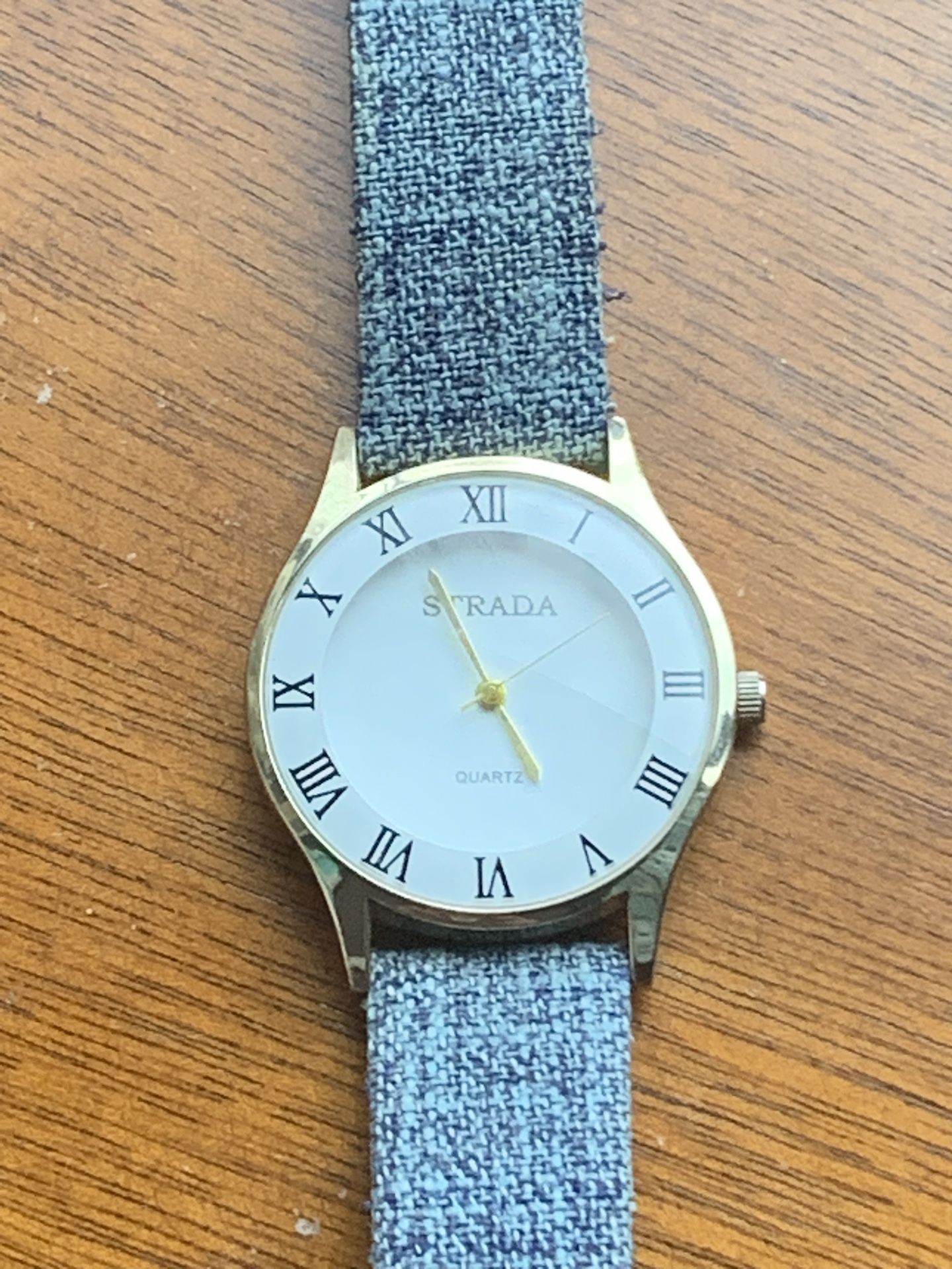 Ladies Watch. Stainless Steel. Looks & Feels Like Denim Band.