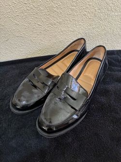 Kelly & Katie Black Patent Leather Penny Loafers