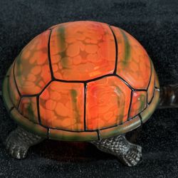 Turtle Tiffany Style Accent Light Lamp with Metal Base