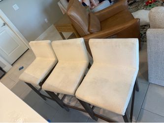 Set of 3 Upholstered Bar Stools