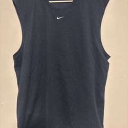 Nike Men’s 2XL VTG Navy Center Swoosh Mesh Tank Top Sleeveless Basketball Jersey