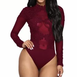 Burgundy bodysuit  new, has no tag, is size L