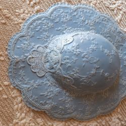 Vtg Lace Hat Ceramic Wall Decor