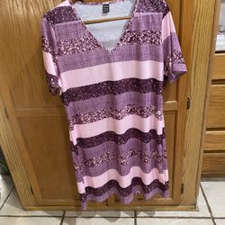 New! Pink And Purple Striped Dress. Read Description For Details And Location 