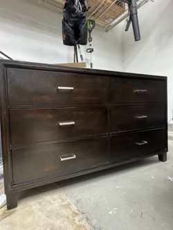 Espresso Brown 6 Drawer Dresser