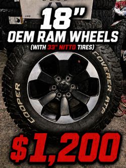 18" RAM REBEL FACTORY WHEELS AND TIRES !
