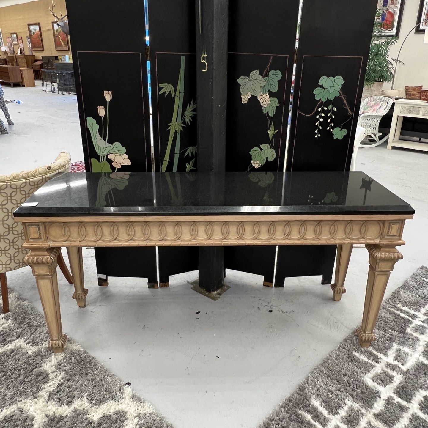 Dennis & Leen Neoclassical Granite Top Console