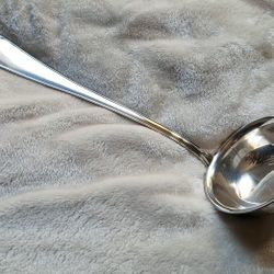 BMF90 Silver Plated 12" Punch Soup Ladle, German BMF1 Pattern, Heavy 90g