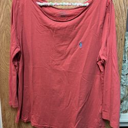 3/4 Length Polo Shirt- Terracotta Color