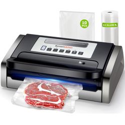 Bonsenkitchen Vacuum Sealer Machine, Globefish Technology 1 Bag Roll & 10 Bags