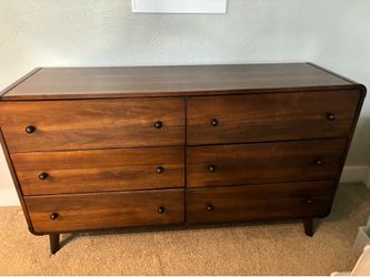 Solid Wood Mid Century Modern Dresser + Nightstand Set
