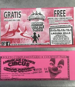 Free circus tickets