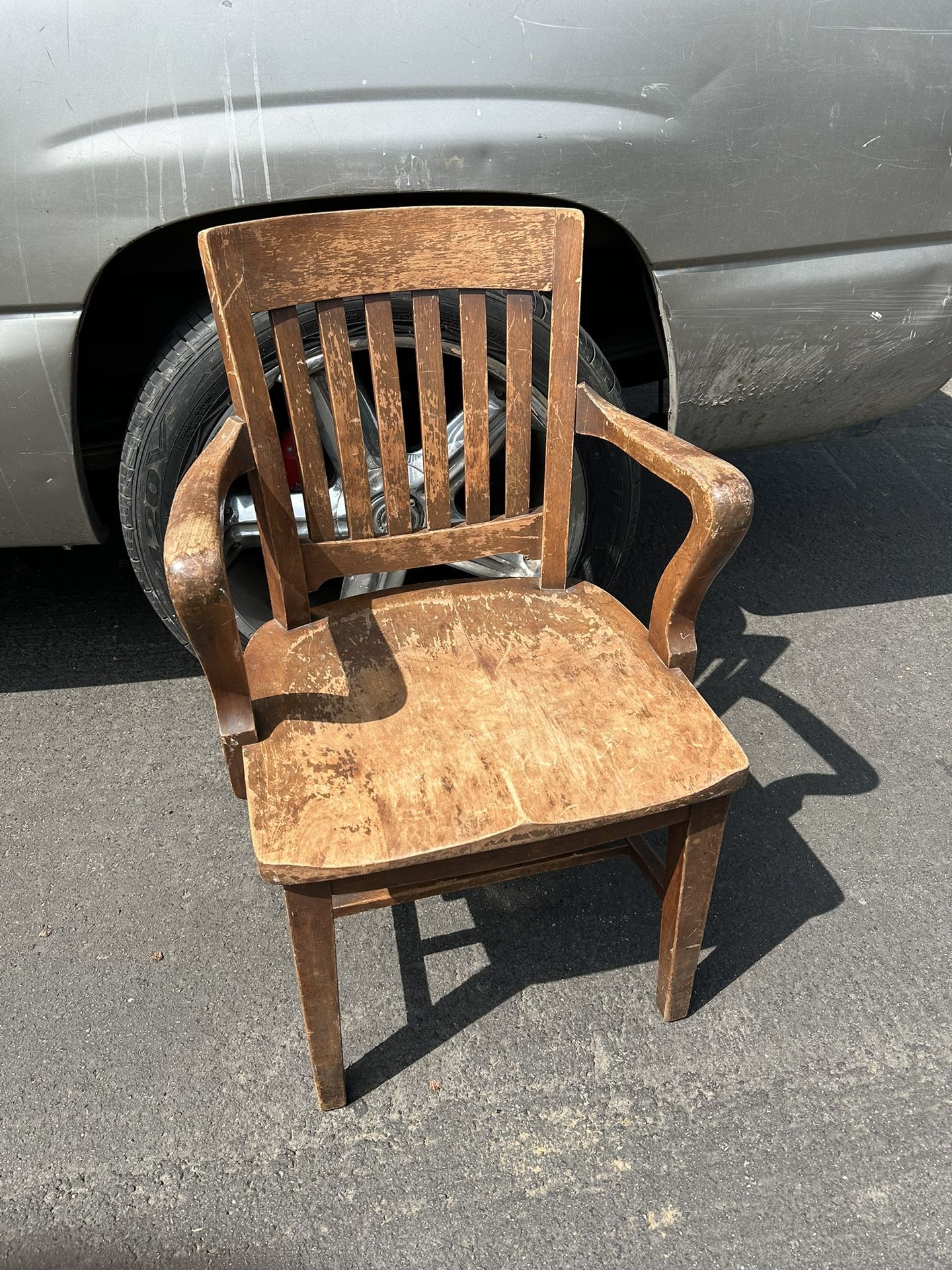 Antique All Wood Desk Chair