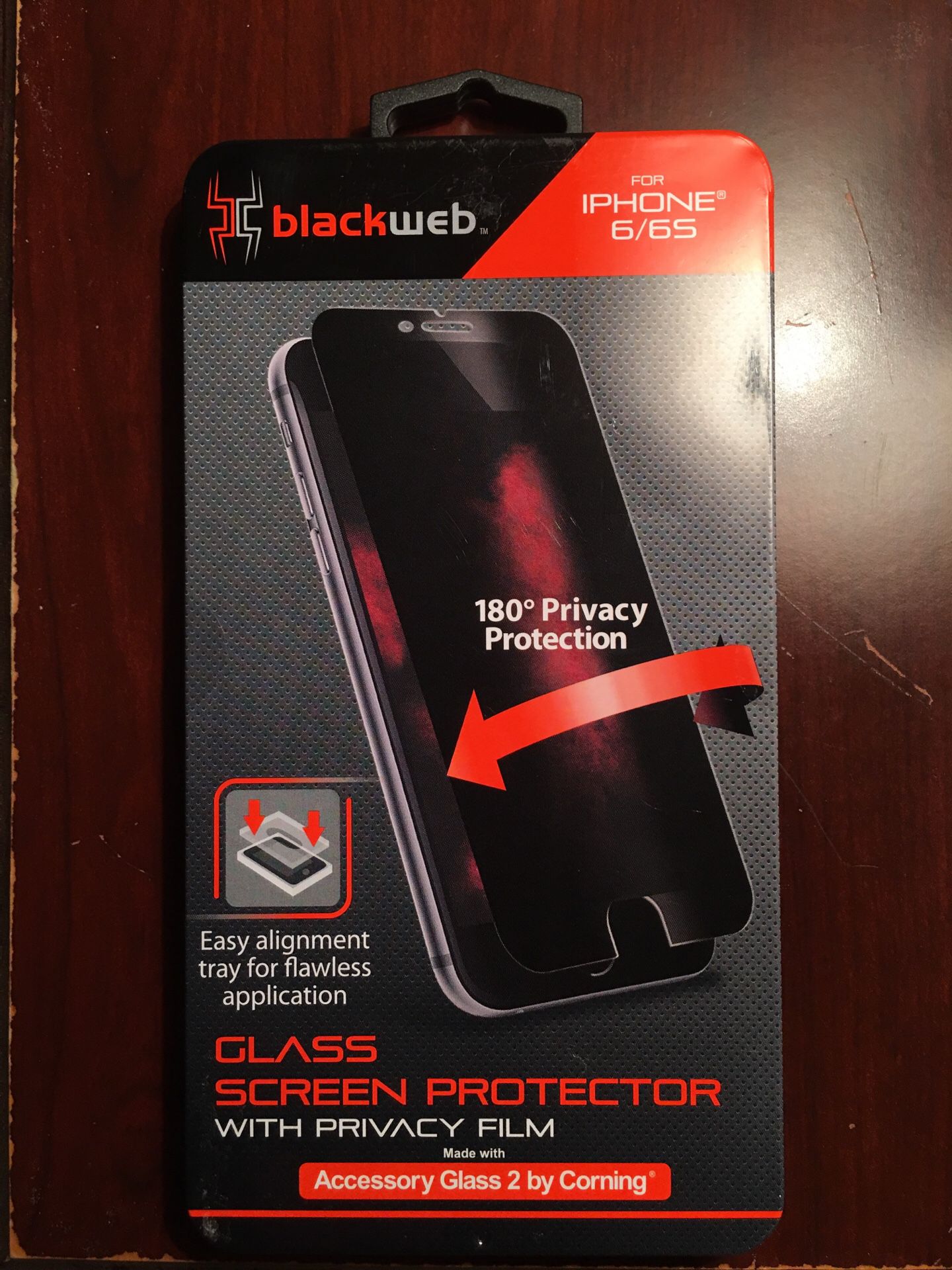 Blackweb for iPhone 6/6s Glass Screen Protector with Privacy Film