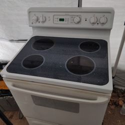 Electric Stove Glass Top White