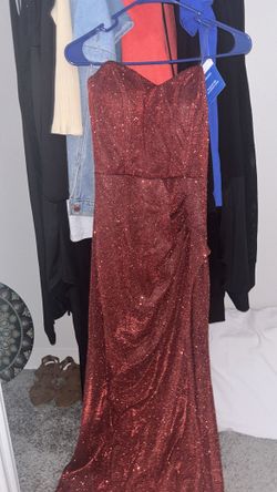 Shimmer Red Strapless Gown