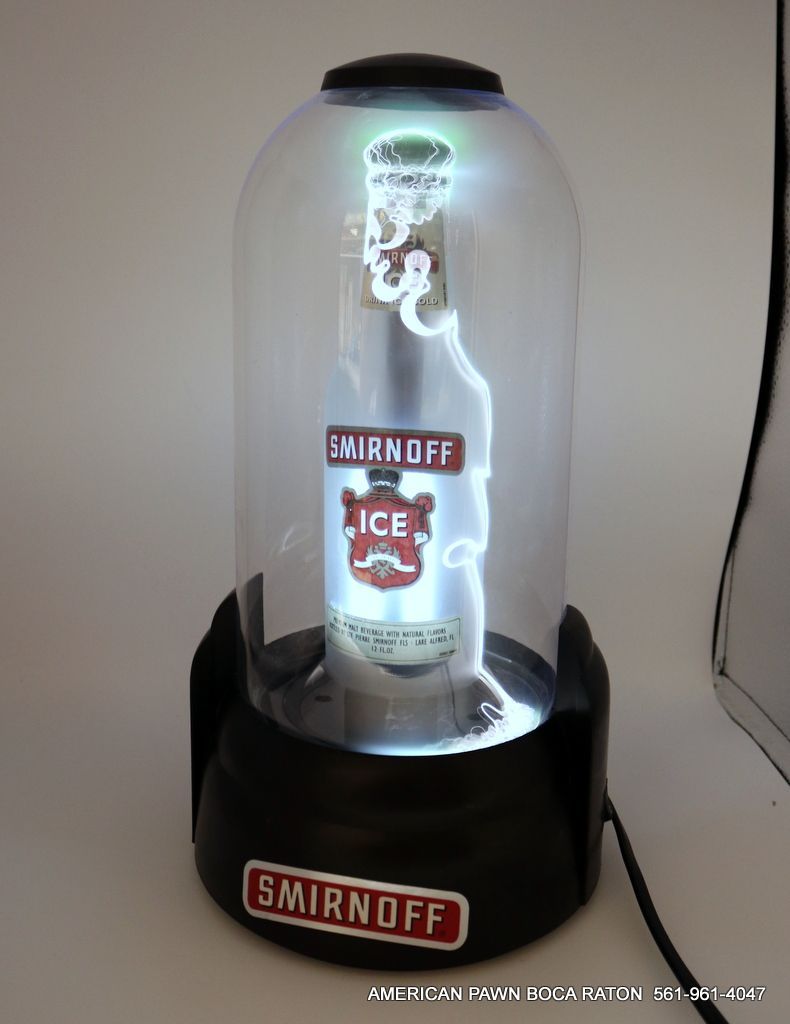 Smirnoff Ice Light Up Bottle Electric Plasma Lamp Sign Display Used