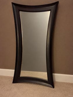 Large Floor Mirror with Dark Frame